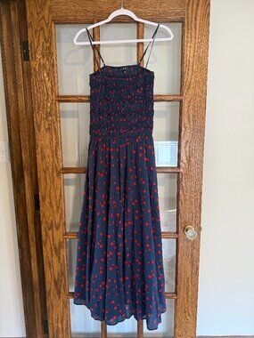 J. Crew Cotton voile smocked sundress in cherry print